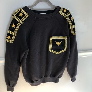 Vintage Black and Gold Epaulets Sweatshirt